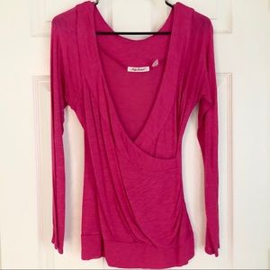 Body central - pink long sleeve V-Neck top - Large
